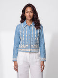 Seashell Embroidered Denim Jacket