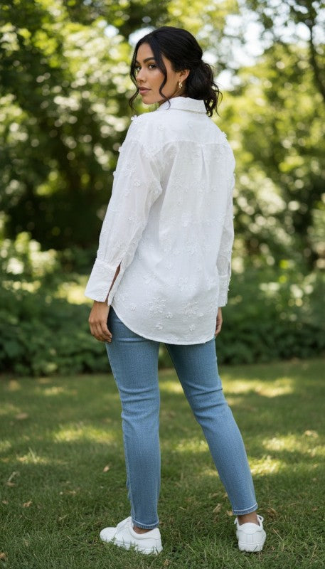 Relaxed Embroidered Cotton Blouse | Dassa Boutique